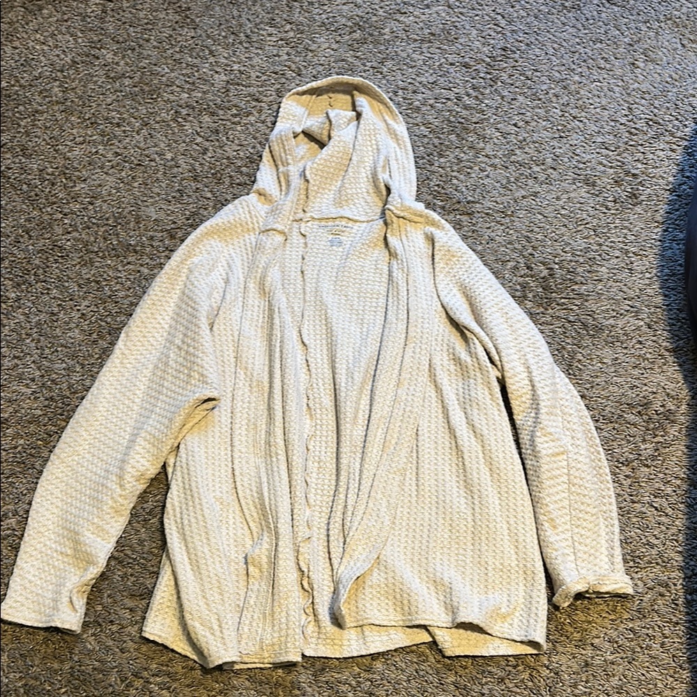 Beige Hooded Cartigan